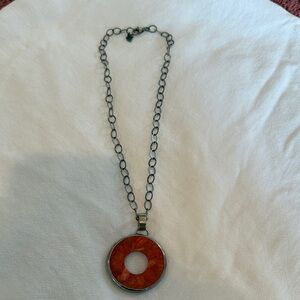 Silpada Silver and Orange Pendant Necklace